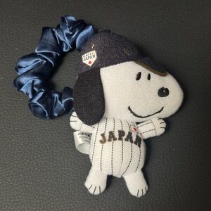 Snoopy Japan Samurai Baseball Plush with Navy Scrunchie